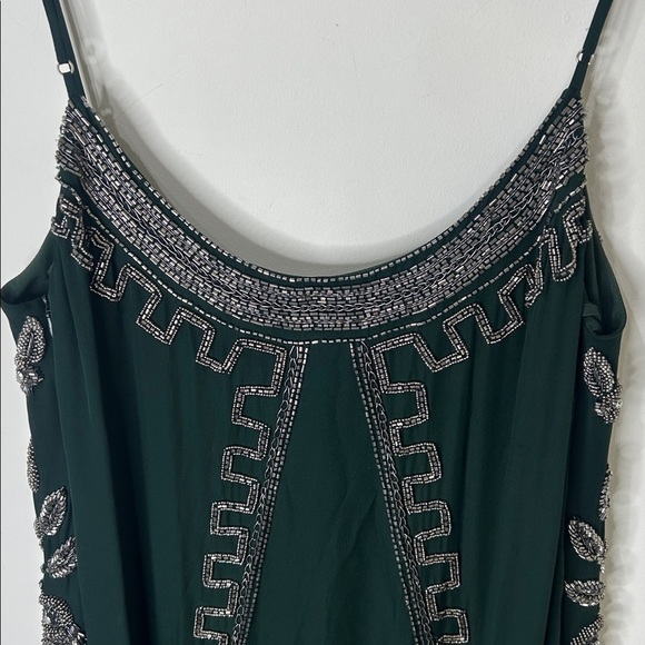 NWT HAUTE HIPPIE Green Fully Embellished Slip Dress Holiday Party Size 6 - Picture 15 of 16